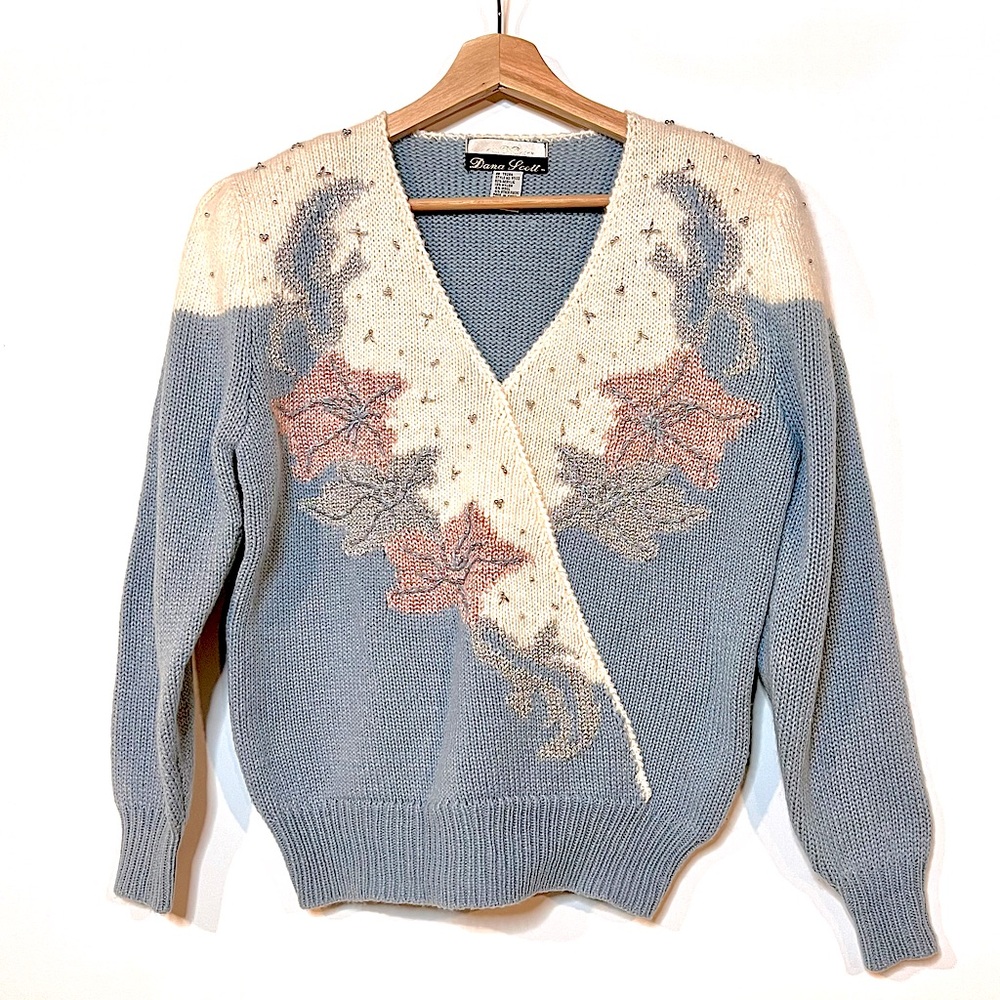 80’s Dana Scott Flower Sweater